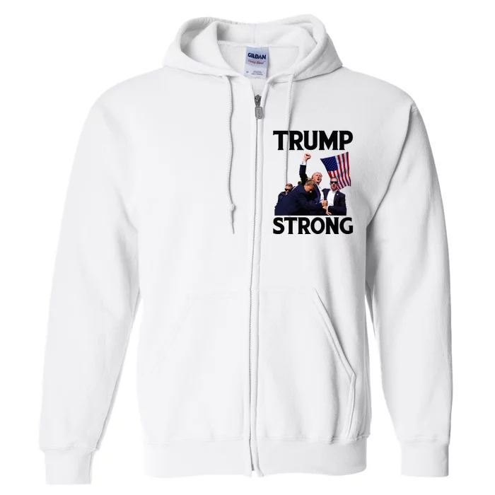 Trump Strong Fist Hand Us Vote Trump 2024 Survives Rally Full Zip Hoodie