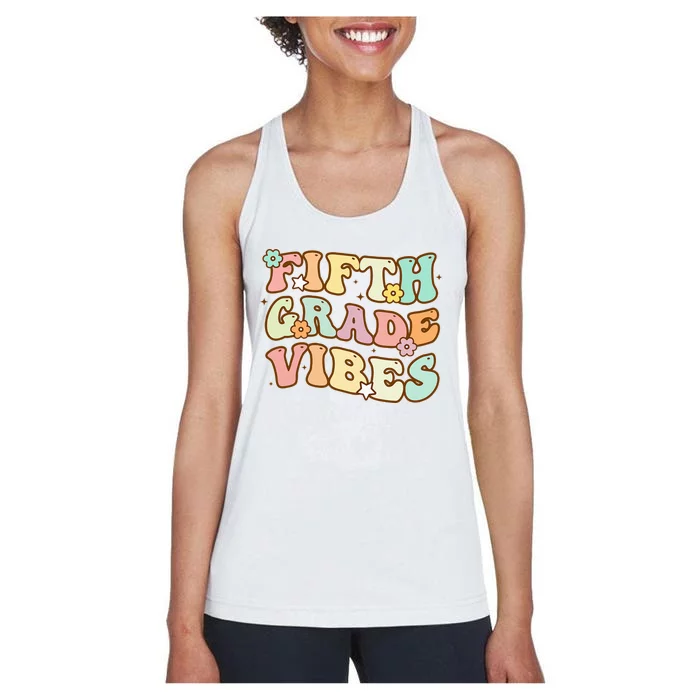 To School Fifth Grade Vibes Student Teacher Women Women's Racerback Tank