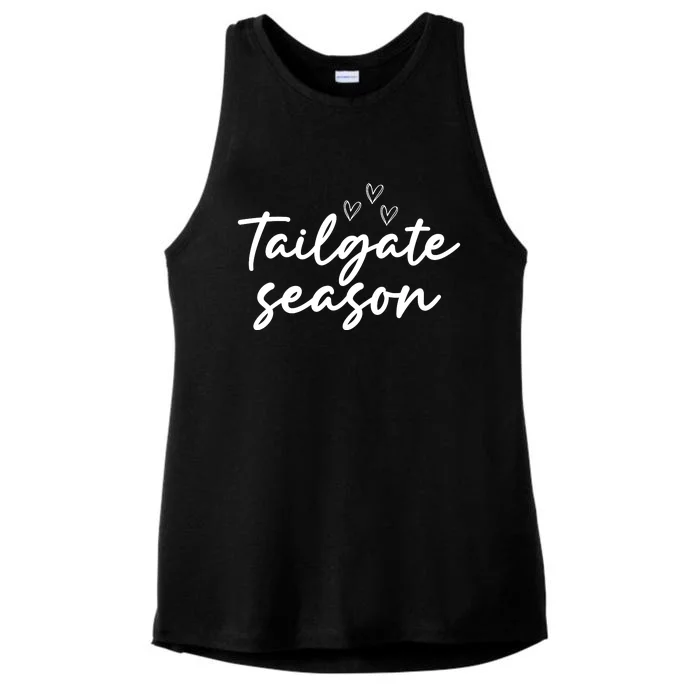 Tailgate Season Football Graphic Ladies Tri-Blend Wicking Tank