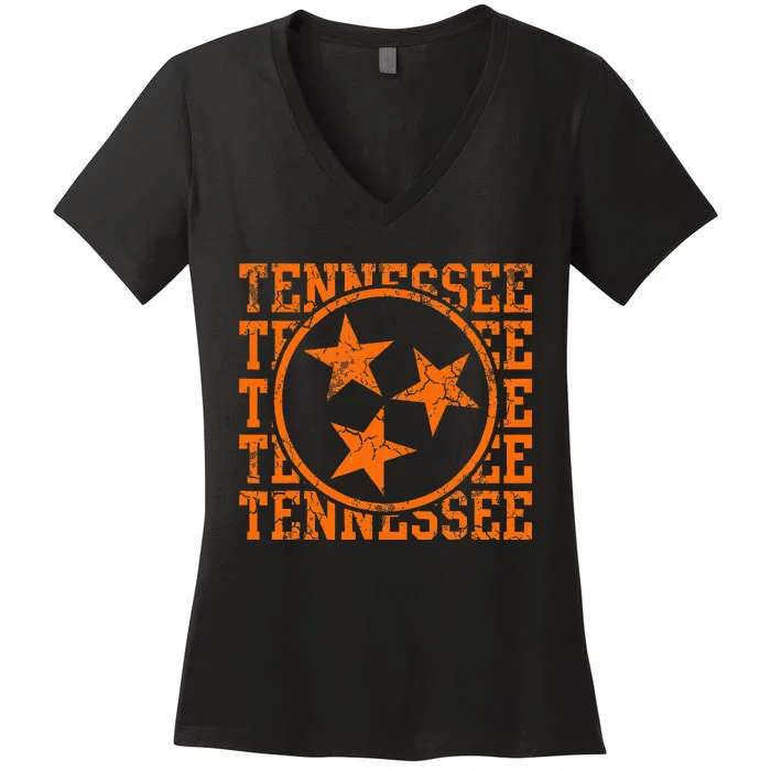 Tennessee State Flag Home Family Women's V-Neck T-Shirt