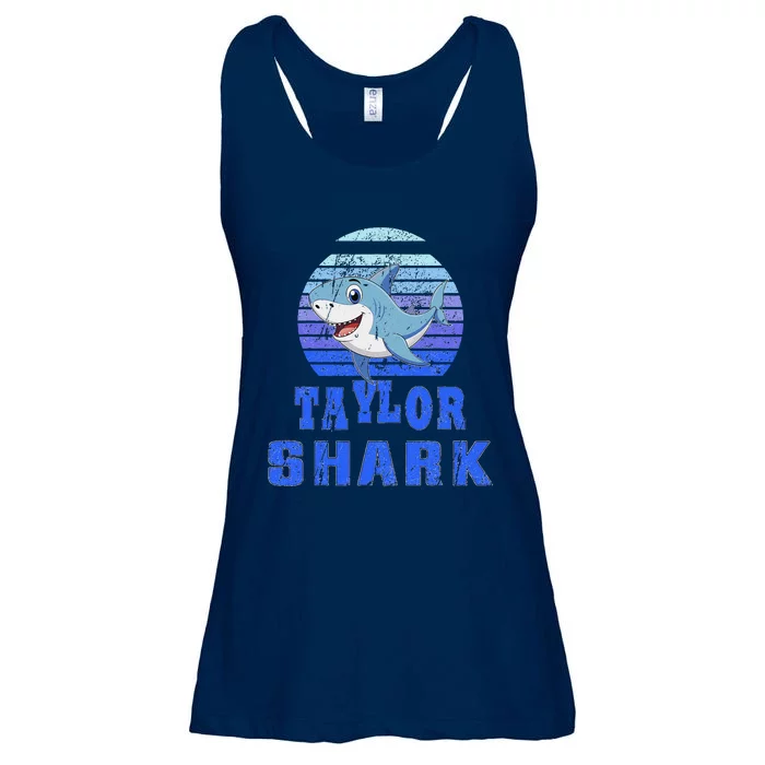 Taylor Shark Family Reunion Squad First Last Name Ladies Essential Flowy Tank