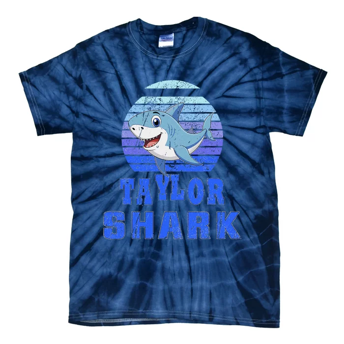 Taylor Shark Family Reunion Squad First Last Name Tie-Dye T-Shirt