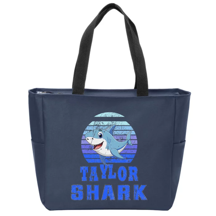 Taylor Shark Family Reunion Squad First Last Name Zip Tote Bag