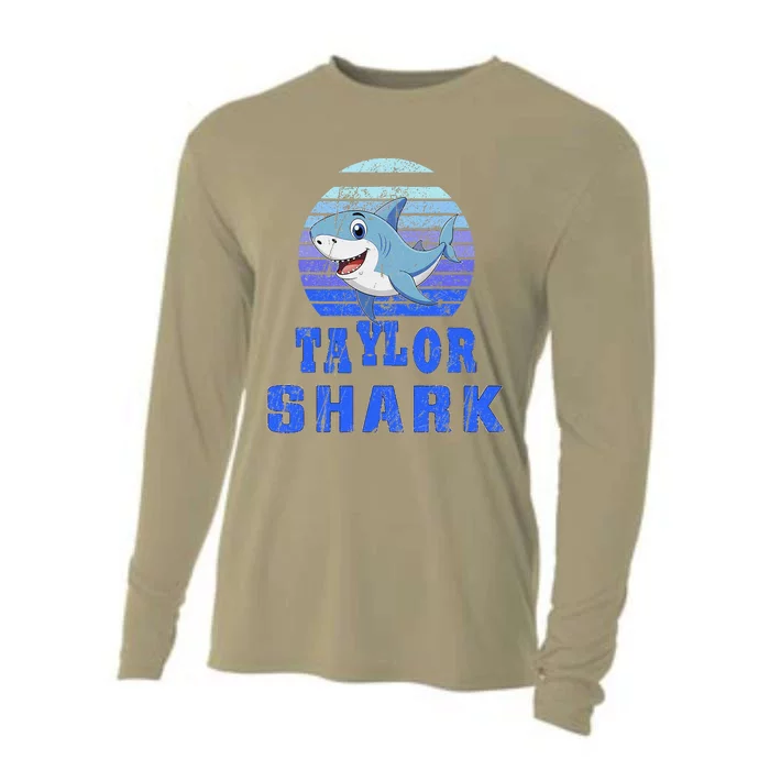 Taylor Shark Family Reunion Squad First Last Name Cooling Performance Long Sleeve Crew