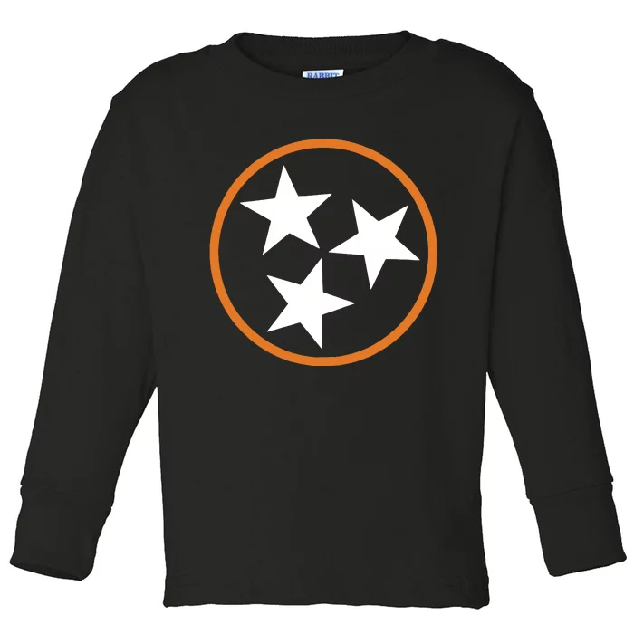 Tennessee Stars Flag Three Star Tristar Stately Toddler Long Sleeve Shirt