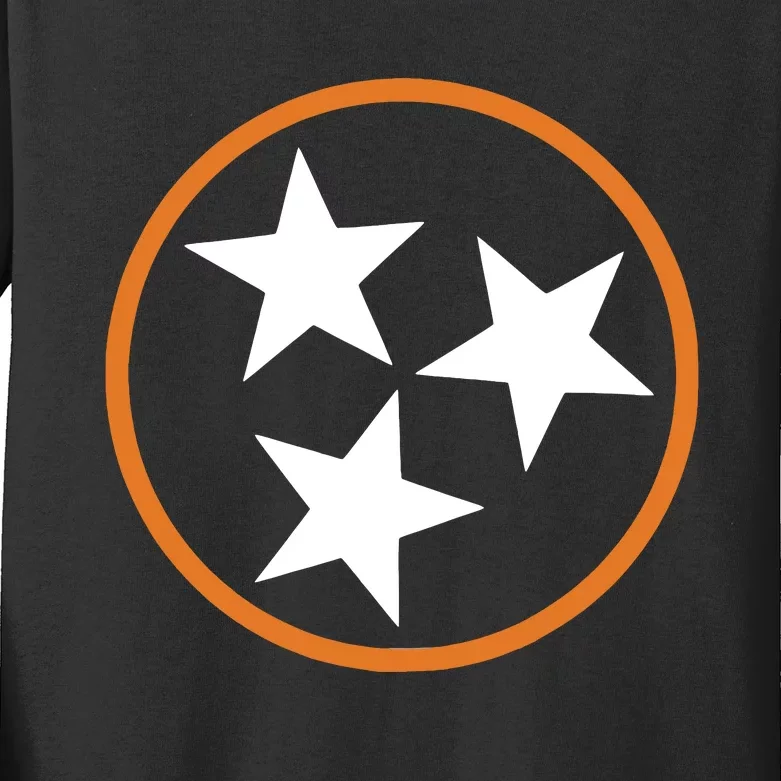 Tennessee Stars Flag Three Star Tristar Stately Kids Long Sleeve Shirt