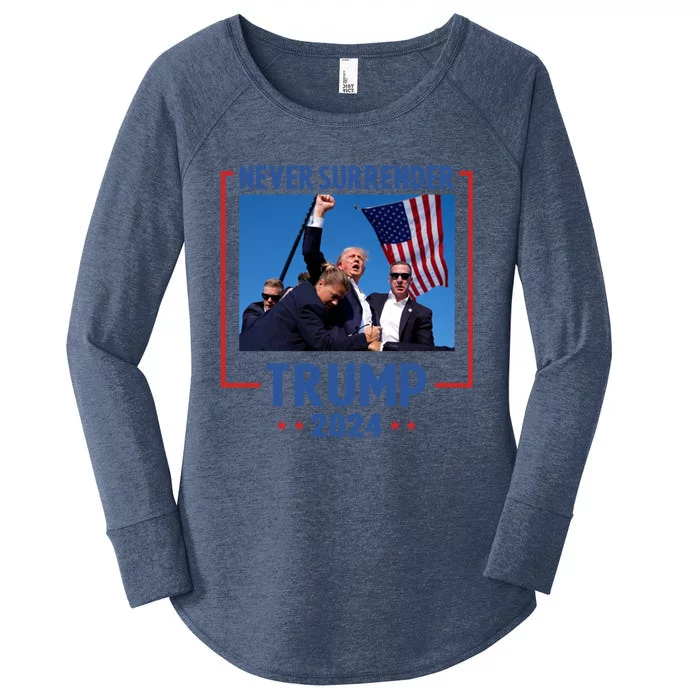 Trump Speech Fist In The Air Pennsylvania Trump 2024 Cool Gift Women's Perfect Tri Tunic Long Sleeve Shirt