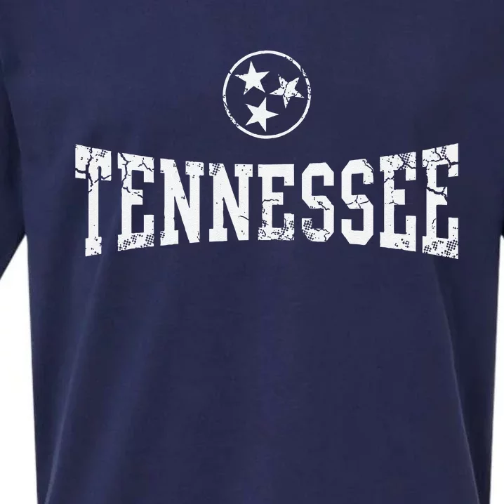 Tennessee State Flag Home Tennessean Distressed Orange Sueded Cloud Jersey T-Shirt