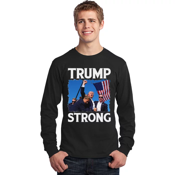 Trump Strong Fist Hand Vote 2024 Bold Design Long Sleeve Shirt