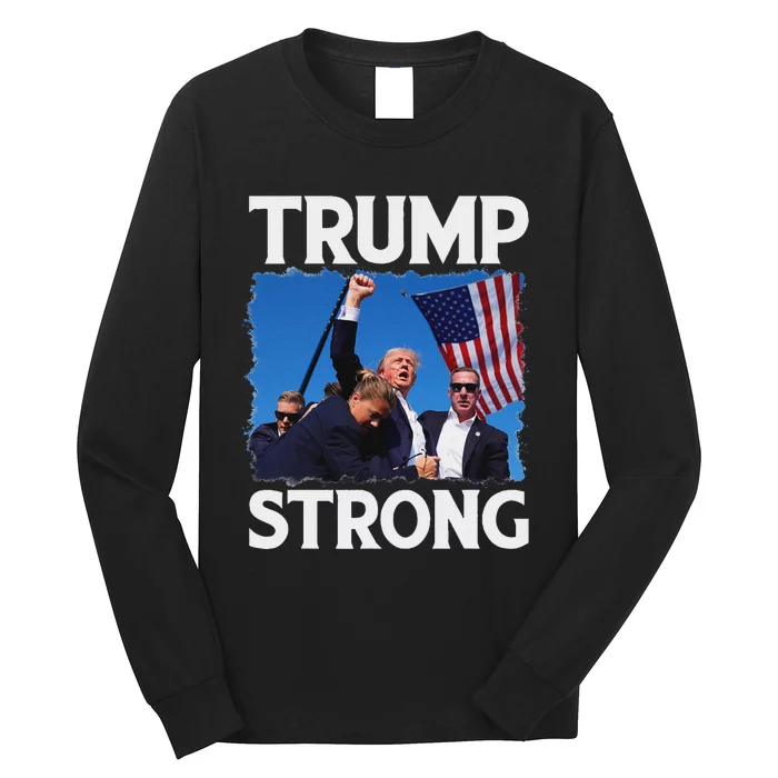 Trump Strong Fist Hand Vote 2024 Bold Design Long Sleeve Shirt