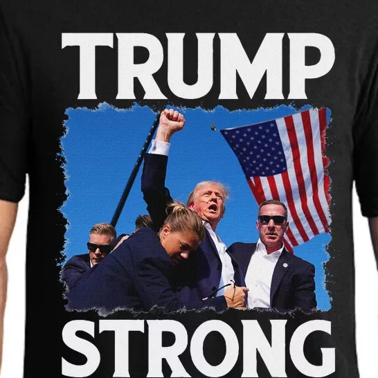 Trump Strong Fist Hand Vote 2024 Bold Design Pajama Set