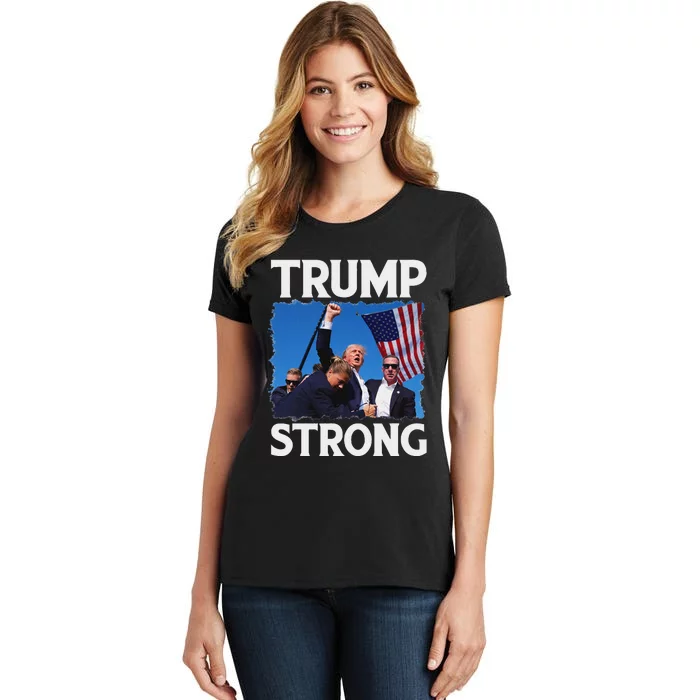 Trump Strong Fist Hand Vote 2024 Bold Design Women's T-Shirt