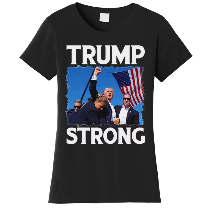 Trump Strong Fist Hand Vote 2024 Bold Design Women's T-Shirt