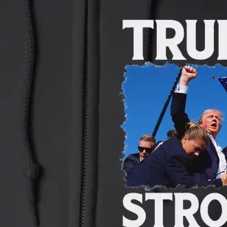 Trump Strong Fist Hand Vote 2024 Bold Design Full Zip Hoodie