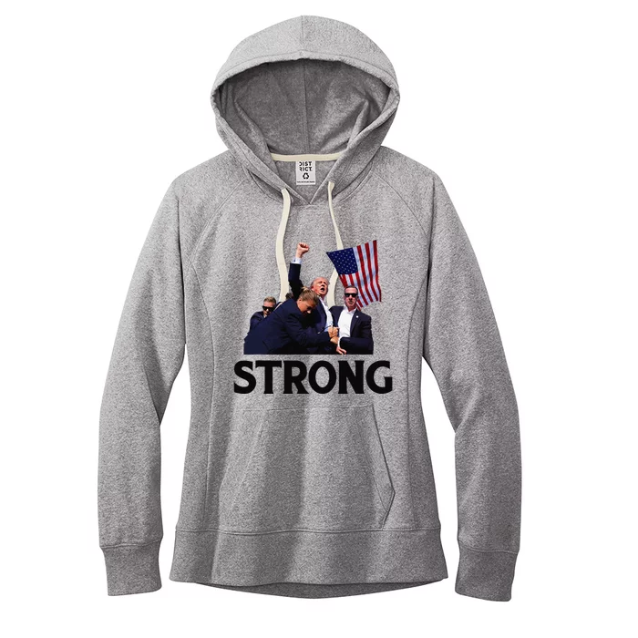 Trump Strong Fist Hand Us Vote Trump 2024 Survives Rally Women's Fleece Hoodie