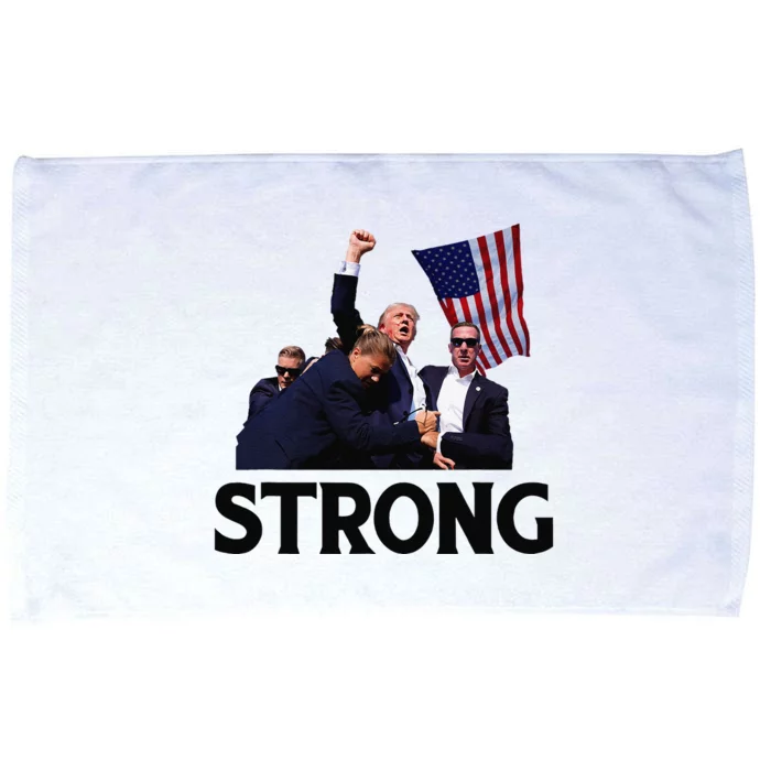 Trump Strong Fist Hand Us Vote Trump 2024 Survives Rally Microfiber Hand Towel