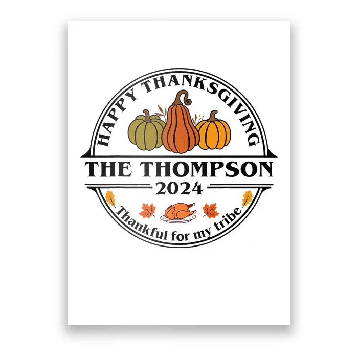 Thompson Surname Family Matching Happy Thanksgiving 2024 Poster