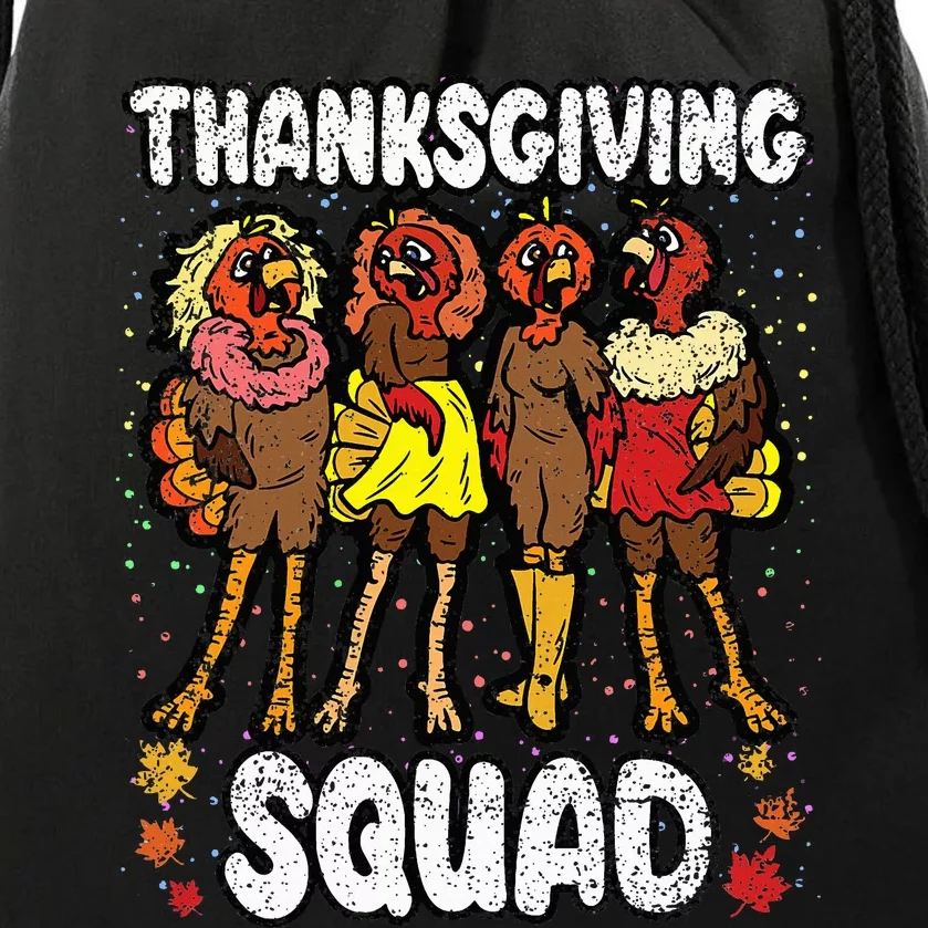 Thanksgiving Squad Funny Turkey Fall Autumn Drawstring Bag