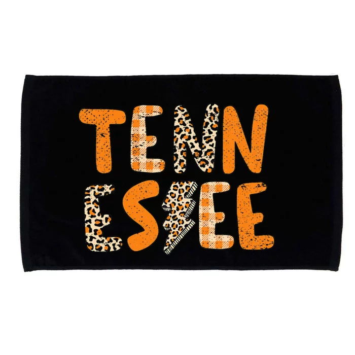 Tennessee State Flag Orange Plaid Leopard TN Microfiber Hand Towel