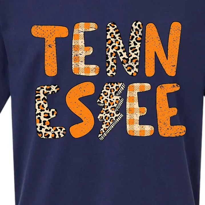 Tennessee State Flag Orange Plaid Leopard TN Sueded Cloud Jersey T-Shirt