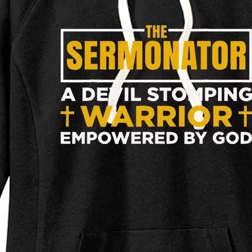 The Sermonator Funny Pastor Preacher Faith Women's Fleece Hoodie