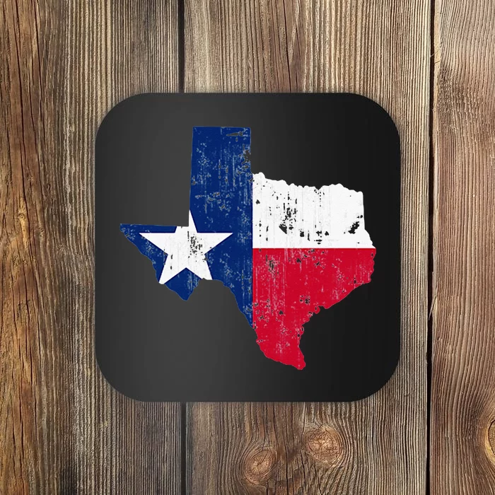 Texas State Flag Map Vintage Distressed Coaster