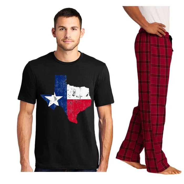 Texas State Flag Map Vintage Distressed Pajama Set