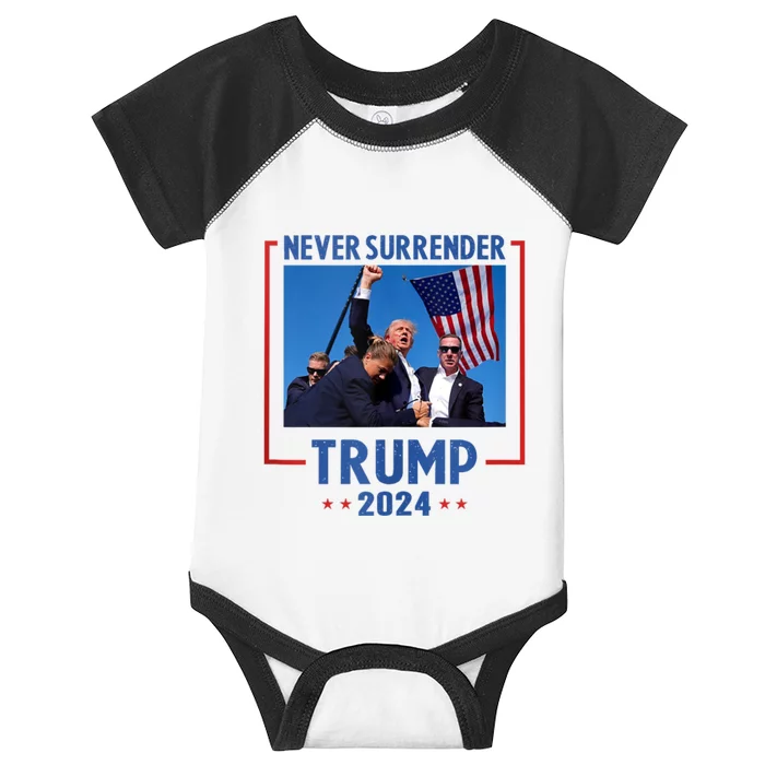 Trump Speech Fist In The Air Pennsylvania Trump 2024 Infant Baby Jersey Bodysuit