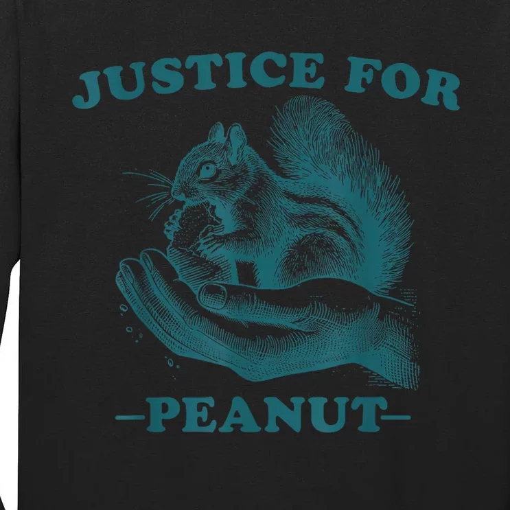 The Squirrel Funny Peanut Squirrel Justice For Peanut Gift Tall Long Sleeve T-Shirt