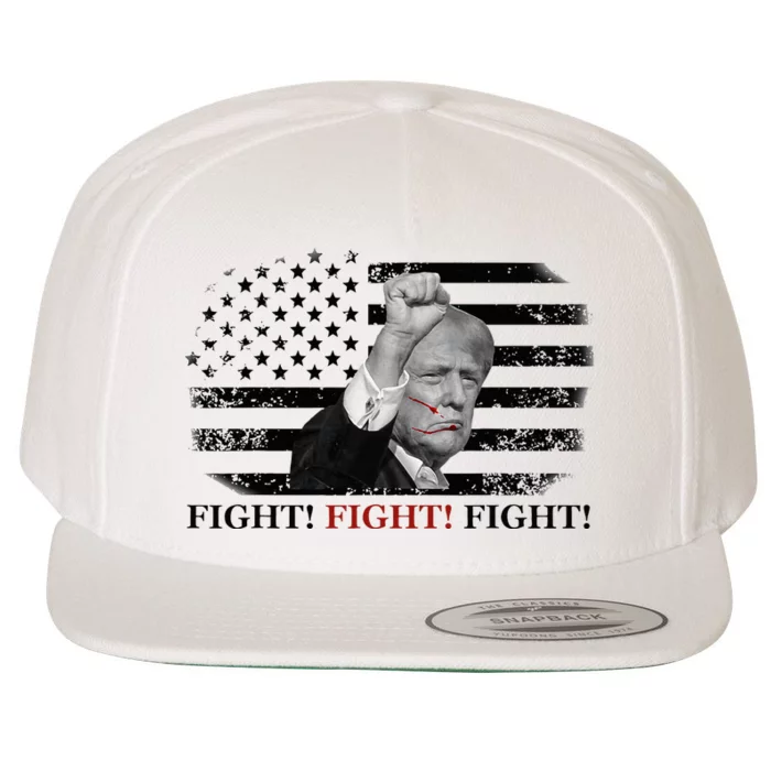 Trump Shooting Fist In Air Fight Blood On Face Wool Snapback Cap