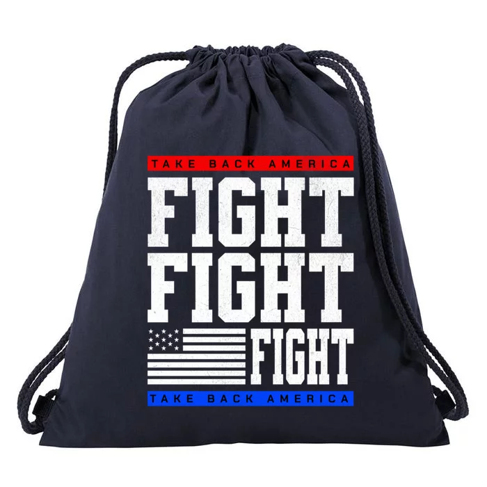 Trump Supporter Fight Merica Take It Back Election 2024 Gift Drawstring Bag