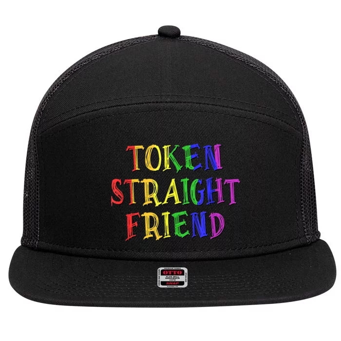 Token Straight Friend Rainbow Colors 7 Panel Mesh Trucker Snapback Hat