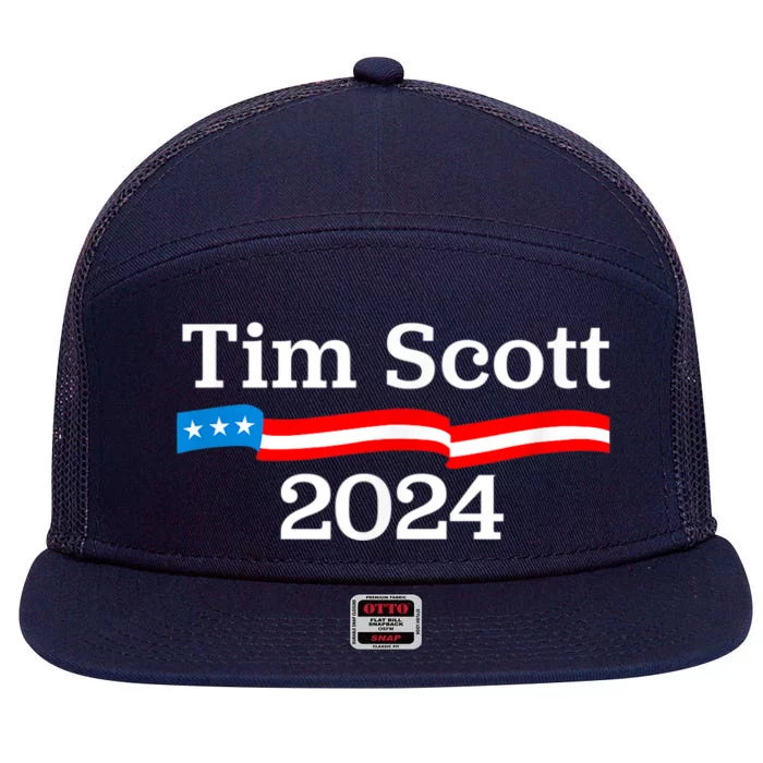 Tim Scott For President 2024 Election 7 Panel Mesh Trucker Snapback Hat