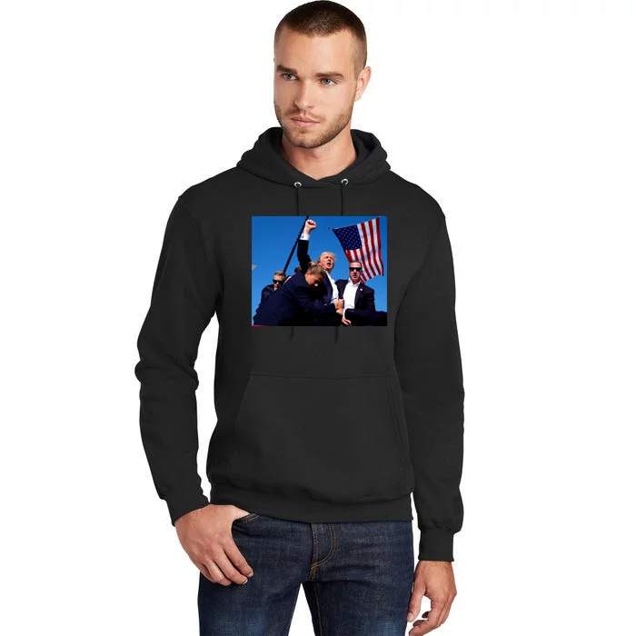 Trump Shot Fist Pump Tall Hoodie