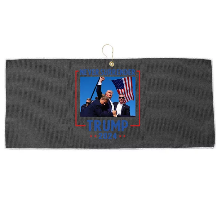 Trump Speech Fist In The Air Pennsylvania Trump 2024 Large Microfiber Waffle Golf Towel