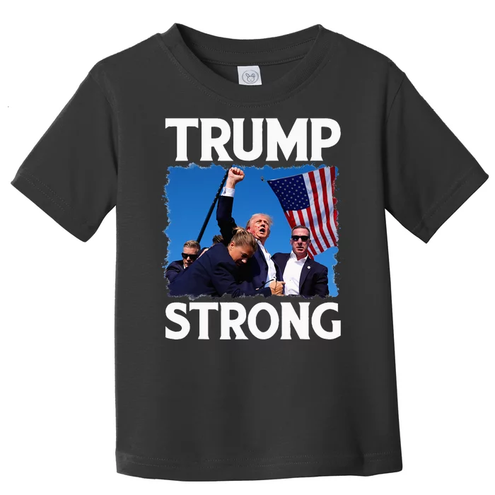 Trump Strong Fist Hand Us Vote Trump 2024 Survives Rally Toddler T-Shirt