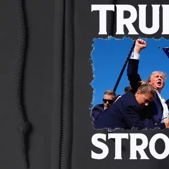 Trump Strong Fist Hand Us Vote Trump 2024 Survives Rally Full Zip Hoodie