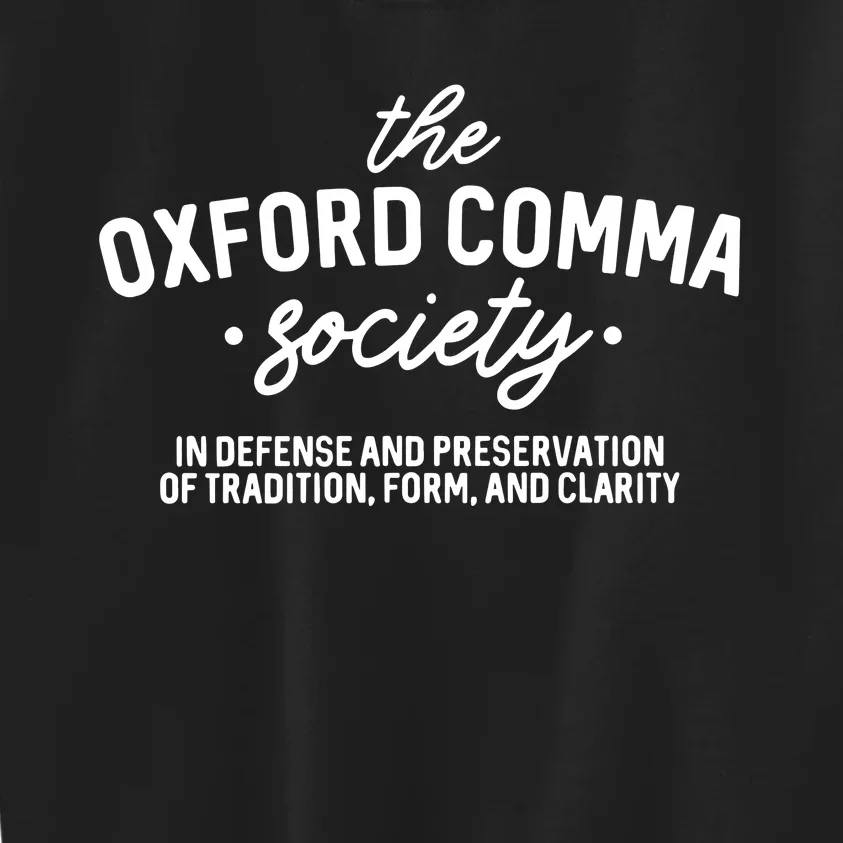 The Society Funny Grammar Kids Sweatshirt