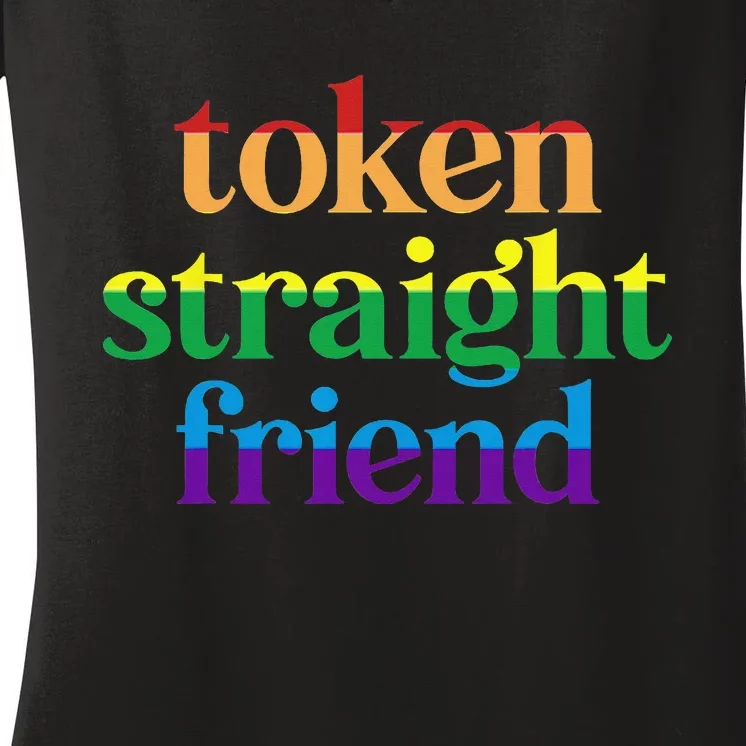 Token Straight Friend Women's V-Neck T-Shirt