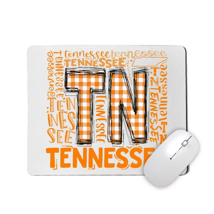 Tennessee State Flag Orange Plaid TN Mousepad