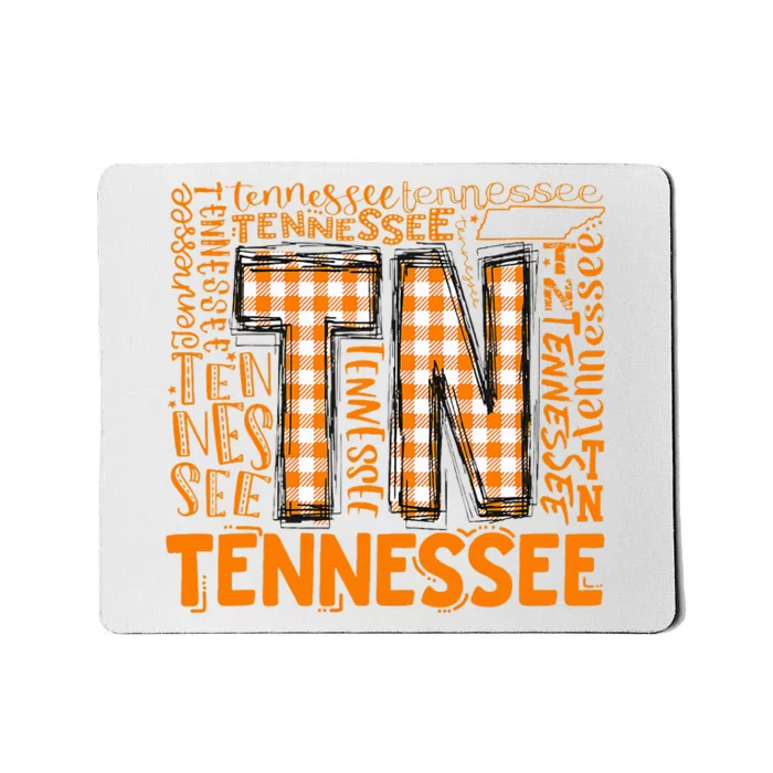 Tennessee State Flag Orange Plaid TN Mousepad