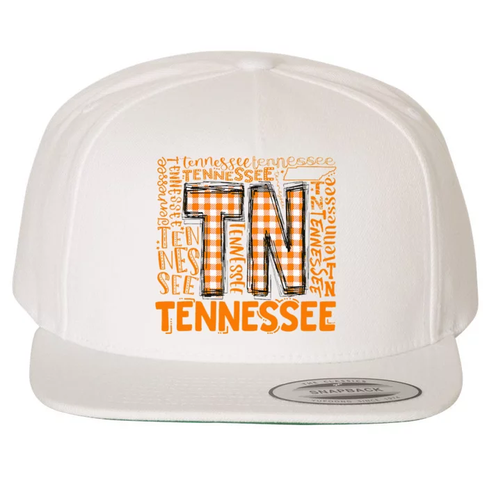 Tennessee State Flag Orange Plaid TN Wool Snapback Cap