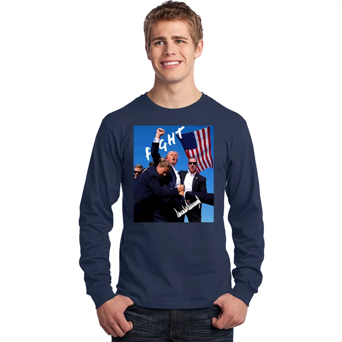 Trump Signature Fight Usa Long Sleeve Shirt