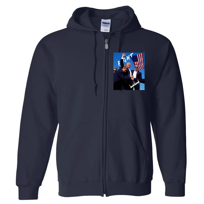 Trump Signature Fight Usa Full Zip Hoodie