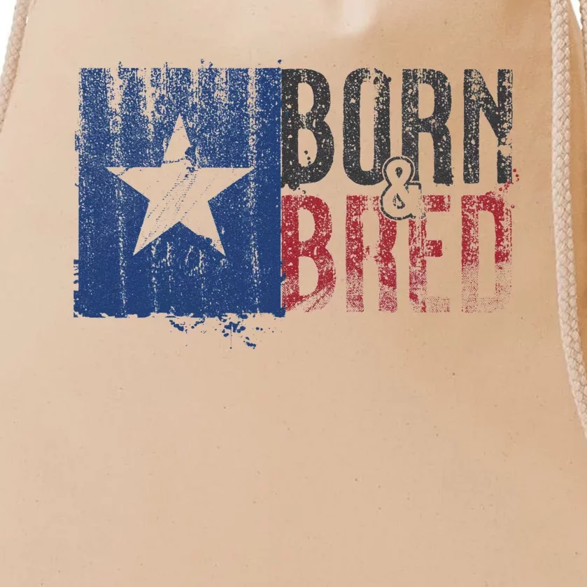 Texas State Flag Pride Born & Bred Native Home Drawstring Bag