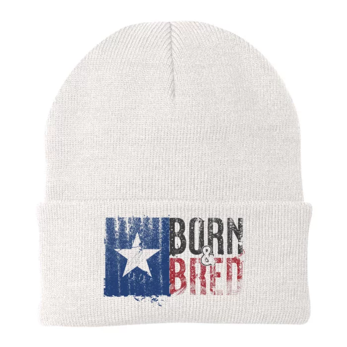 Texas State Flag Pride Born & Bred Native Home Knit Cap Winter Beanie