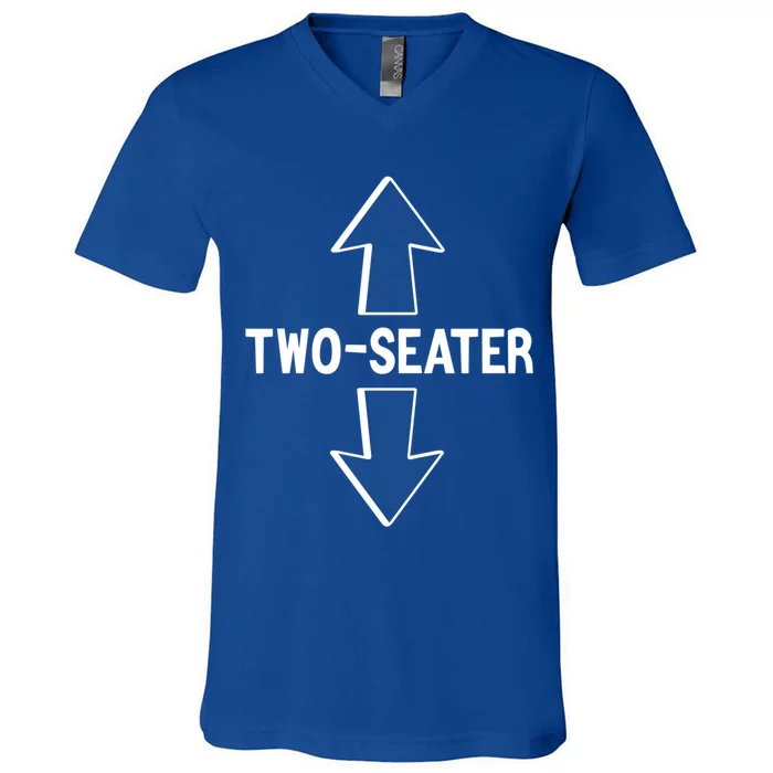 Two Seater Funny Adult Humor Graphic Cute Gift V-Neck T-Shirt