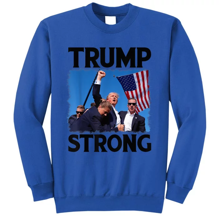 Trump Strong Fist Hand Us Vote Trump 2024 Survives Rally Shooting Pa Tall Sweatshirt