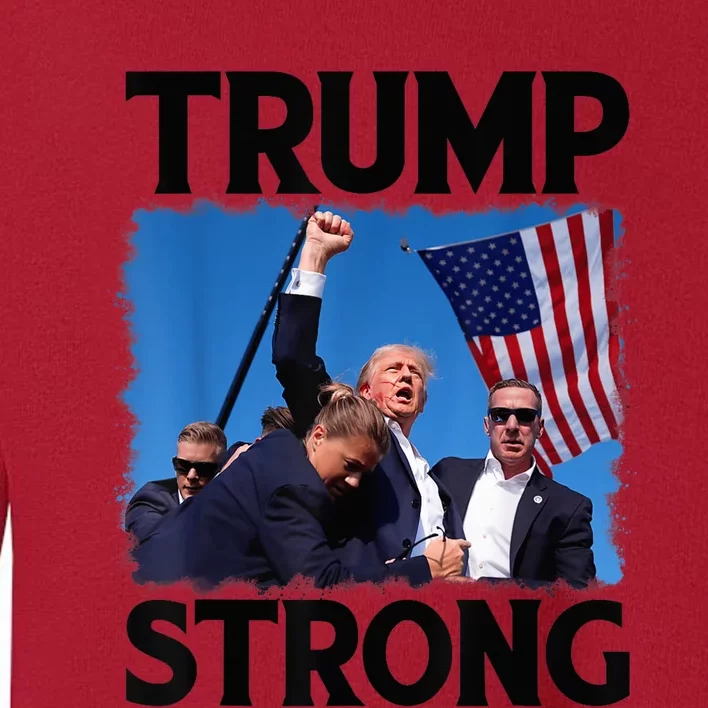 Trump Strong Fist Hand Us Vote Trump 2024 Survives Rally Shooting Pa Toddler Sweatshirt