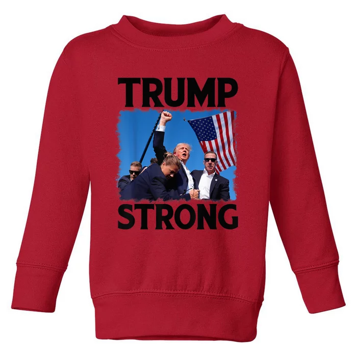 Trump Strong Fist Hand Us Vote Trump 2024 Survives Rally Shooting Pa Toddler Sweatshirt